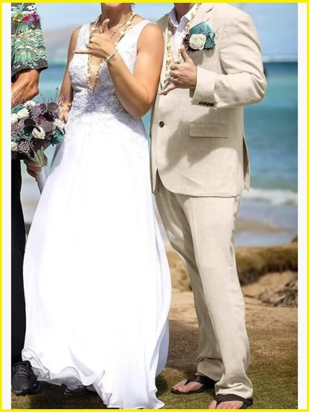 Retro Linen Suit Slim Fit 3-Piece Blazer Vest Pant Groom Wedding Tuxedo